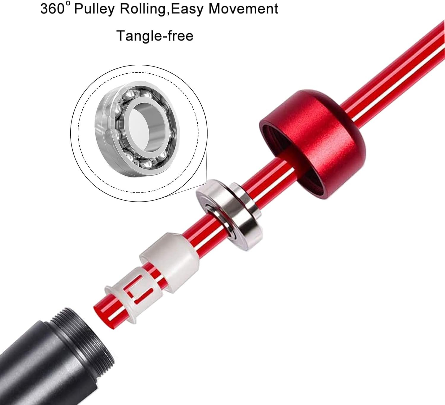 Weighted Jump Rope for Women,Men,Heavy Jump Rope with Adjustable Bold PVC Rope,Ball Bearing Aluminum Handle,Great for Crossfit Training, Boxing, and MMA Workouts - Image 3