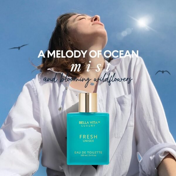 BellaVita Luxury Fresh Unisex Eau de Toilette (3.4 fl. oz.) | Long-Lasting Fragrances with Bergamot, Lavender & Ylang-Ylang | Mini Body Mist Toilette with Vanilla Perfume Oil | Pheromone Perfume - Image 4