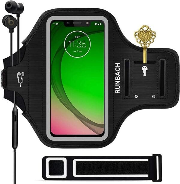 Running Armband for Motorola G Fast/G Pro/G Stylus/G8/G8 Power/G8 Play/G8 Plus/G7/G7 Power/G7 Play/G7 Plus/E/E6/E6 Plus/Z4,Sweatproof Exercise Bag for Motorola Phones - Image 2