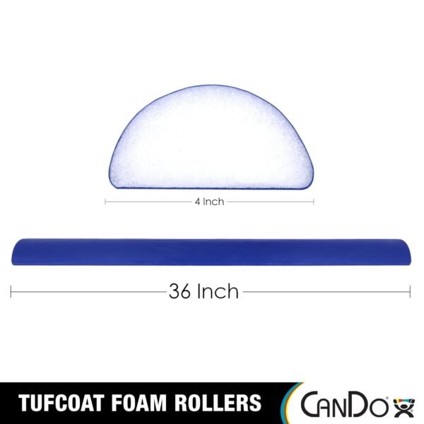 CanDo Premium TufCoat Blue Coated Half-Round Foam Rollers for Muscle Restoration, Massage Therapy, Rehabilitation, Sport Recovery and Physical Therapy for Home, Clinic and Gym - Image 3