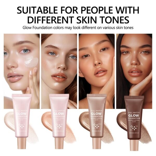 Full Match Glow Foundation, Long Lasting, Hydrator Natural Finish Lightweight Formula, Perfect Coverage Flawless Complexion Enhancer - Image 8