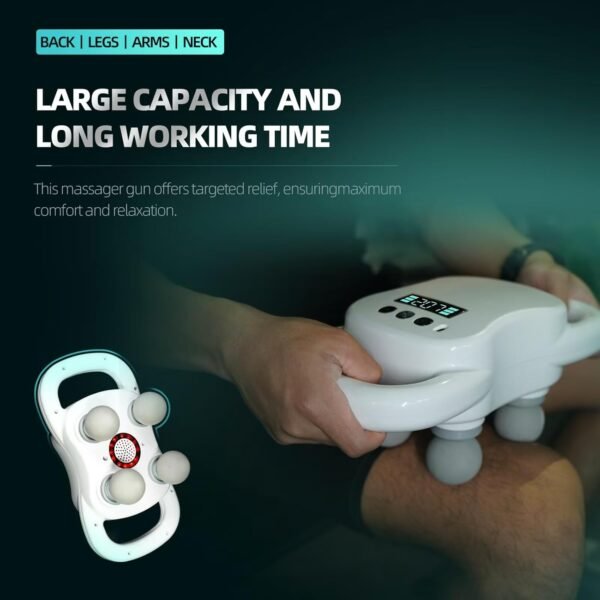 DEITY Massage Gun Deep Tissue, 4-Heads Handheld Electric Body Massager, Percussion Massager for Pain Relief in Back, Leg, Neck, Shoulder and Body, Relax Perfect Gifts for Man Women, White - Image 6