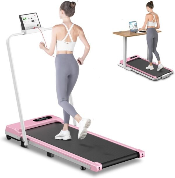 Foldable Walking Pad Treadmill, 6.2MPH Folding Treadmill Under Desk with Handle Bar for Office Home, 2.5HP Running Machine with Remote Control, Safety Lock, 300LBS Weight Capacity - Image 2