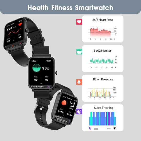 Smart Watch for Android iPhone-Call Receive/Dial/Read Message/AI Control-1.83" HD Screen-IP67 Waterproof Fitness Smartwatch-Blood Pressure/Heart Rate/SpO2/Sleep Monitor-Sport Tracker for Women Men - Image 7