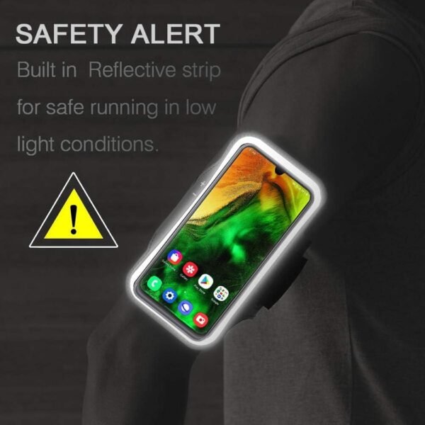 Galaxy A55 A54 A53 Armband, JEMACHE Water Resistant Gym Running Workouts Arm Band for Samsung Galaxy A51 A52 A53 A54 A55 (5G) with Card Holder (Black) - Image 8