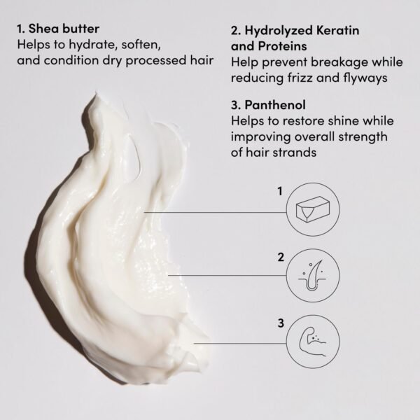 OUAI Fine to Medium Hair Treatment Masque - Hair Mask for Hair Repair, Hydration and Shine - With Shea Butter, Keratin and Panthenol - Paraben, Phthalate and Sulfate Free Hair Care (8 Fl Oz) - Image 4