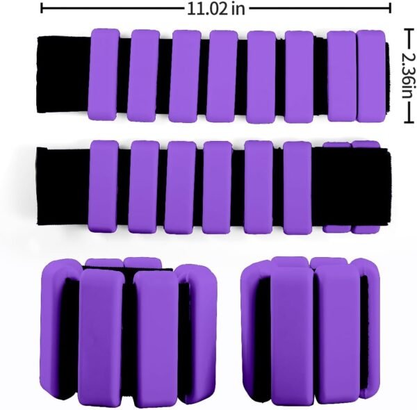 Wrist Weights for Women & Men,Chenicty Set of 2(1Lbs Each) Adjustable Ankle Weight Bracelet for Home Gym Workout Yoga,Walking, Running, Dance, Barre,Travel - Image 3