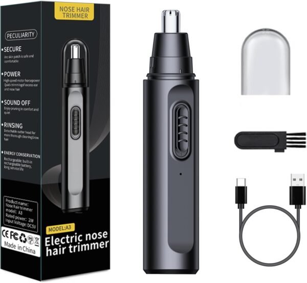 Nose Hair Trimmer for Men Women, USB Rechargeable Electric Ear Nose Hair Trimmer Clipper, Professional IPX7 Waterproof Dual Edge Blades for Easy Cleaning - Image 2