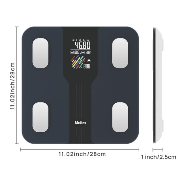 Scale for Body Weight,High Precision Digital Body Fat Analyzer, VA Large LED Smart Bathroom Scale, with BMI Heart Rate, 15 Body Composition, Sync Fitness App, Maximum Measuring Range 400lb - Image 9