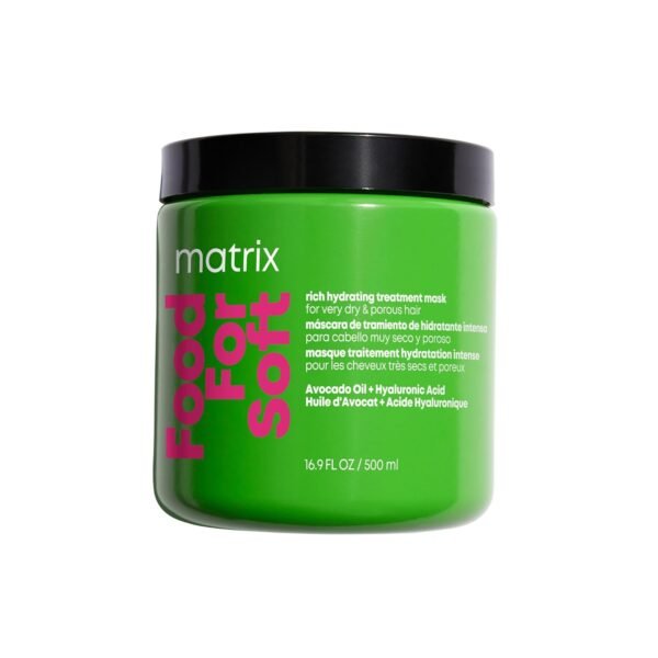 Matrix Food For Soft Rich Hydrating Treatment Mask For Dry and Brittle Hair - Moisturizes, Softens and Smooths, With Avocado Oil & Hyaluronic Acid, 16.9 Fl Oz - Image 2