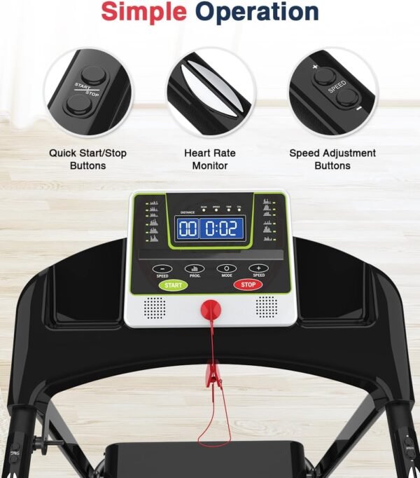 Redliro Walking Treadmill with Long Handrail for Balance, Recovery Fitness Exercise Machine Foldable for Home use with Holder for Phone & Cup,LCD Display, 300 lbs Capacity - Image 4