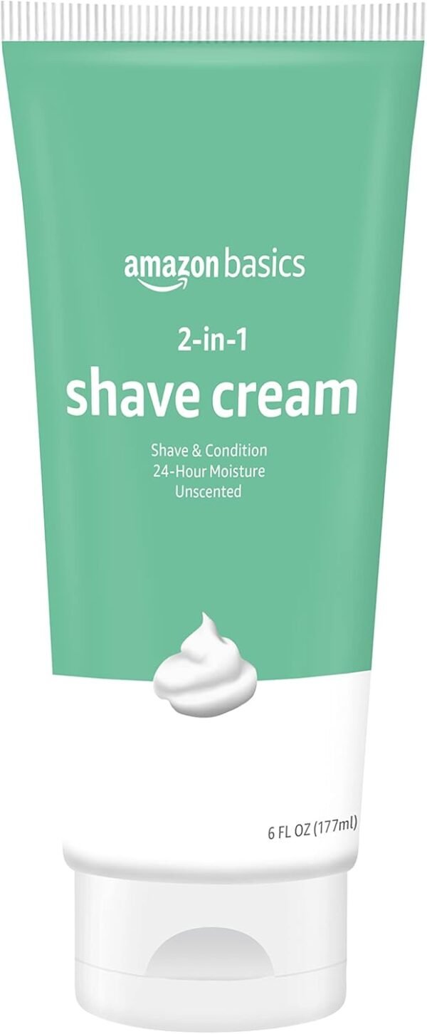 Amazon Basics 2-In-1 Shave Cream, Fragrance Free, 6 Fl. Oz., 2 Pack (Previously Solimo) - Image 2