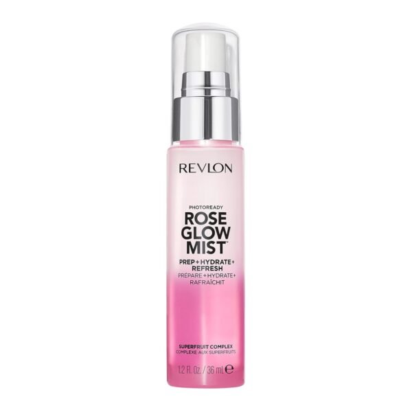 Revlon PhotoReady Rose Glow Mist Face Primer, Prep, Hydrate & Refresh Spray with Sheer Coverage, Infused with Nourishing Oils And Super Fruit Complex, 1.2 fl oz - Image 2