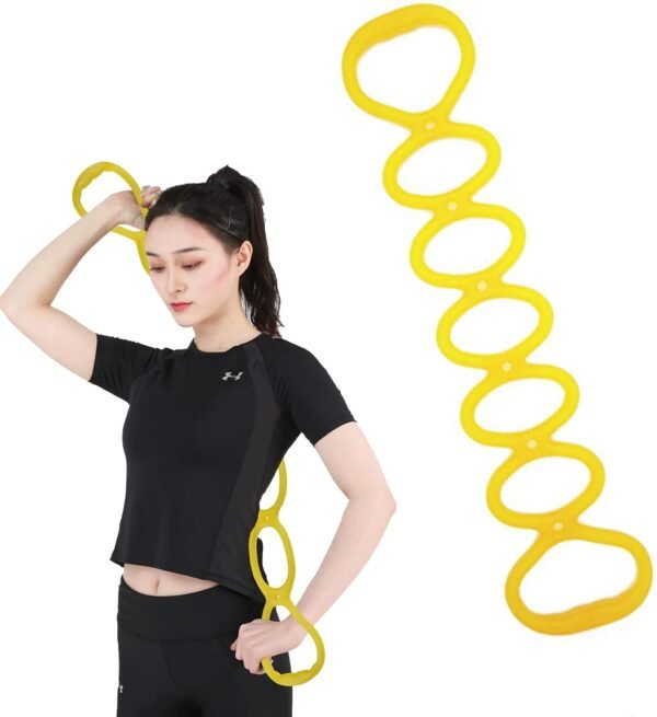 7 Ring Stretch Resistance Exercise Band, BetterJonny Workout Bands Yoga Stretching，Foot, Leg and Arm Exerciser for Home or Fitness Center Workout Walking Exercise - Image 2
