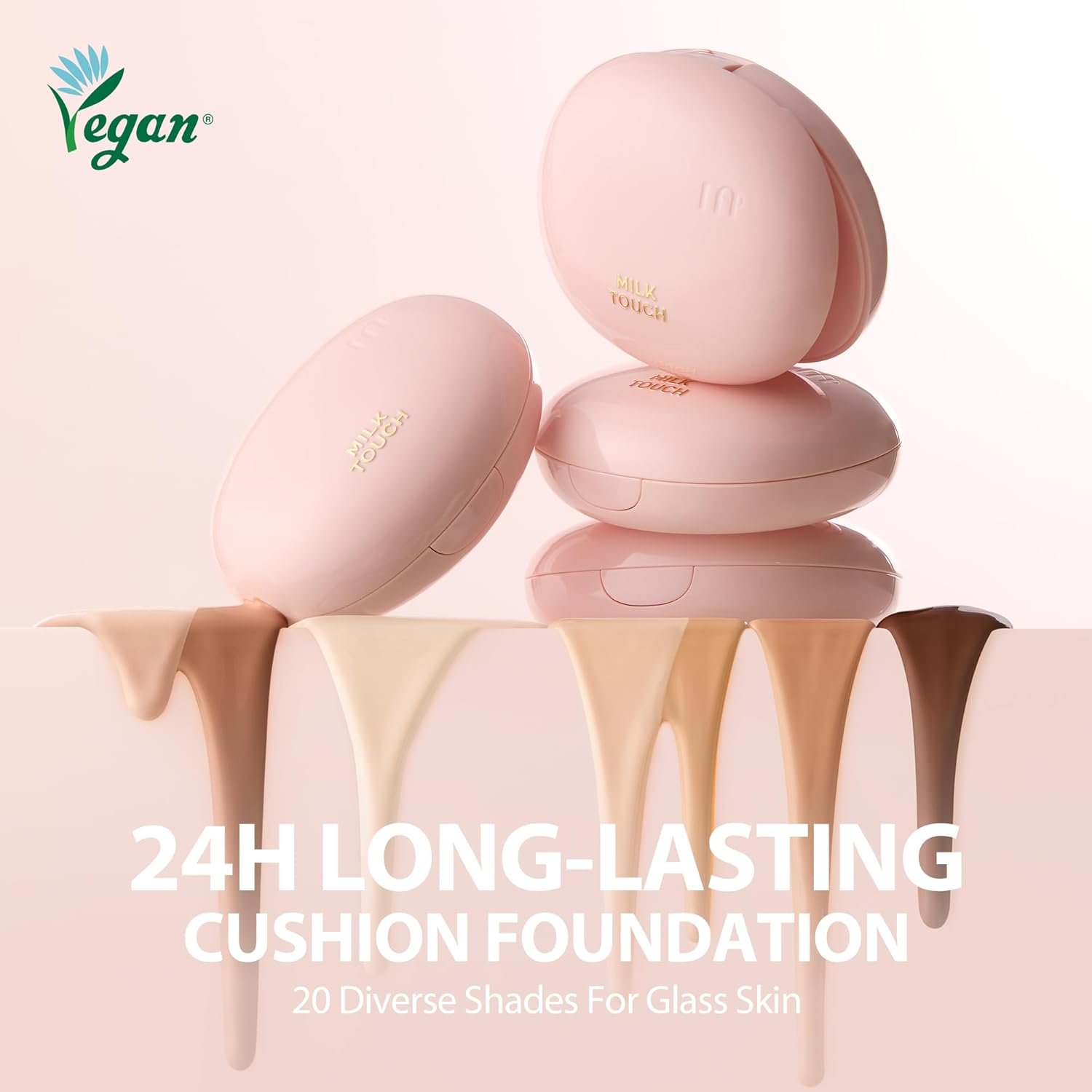 milktouch Cushion Foundation, 24H Flawless Skin, Radiant Shine, No Oxidation, Long-Lasting, Non-Creasing, 60% Hydrating Skincare Infused Korean Foundation, Valentines Gifts (30N Hazel) - Image 3