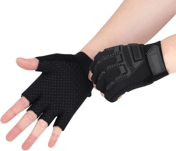 Kids Half Finger Sports Gloves with Grip - Non-Slip Gel Monkey Bar Glove, Protective Dirt Bike, Cycling, Fishing, Climbing, Gymnastics Glove for Boys Girls - Image 7