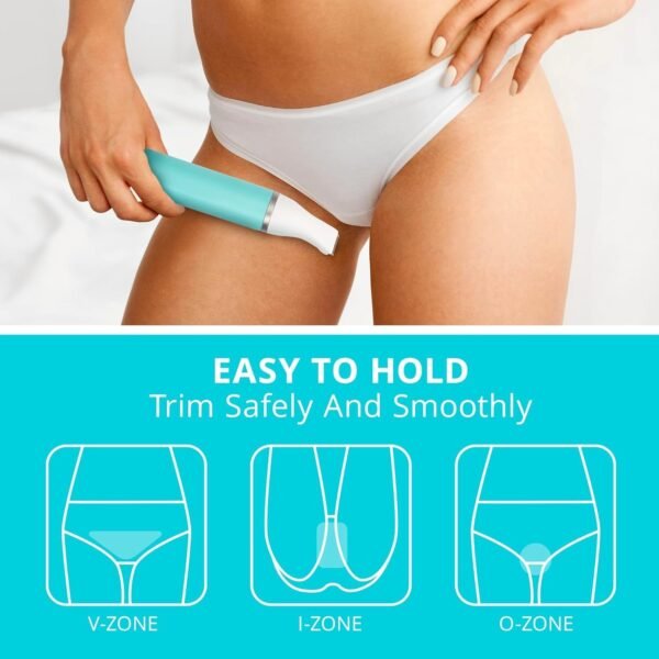 Bikini Trimmer for Women Pubic Hair: Eletctric Razors for Women - Rechargeable Eletctric Shaver for Women - Painless Bikini Trimmer Waterproof IPX7 for Body Hair Tiffany Blue - Image 4