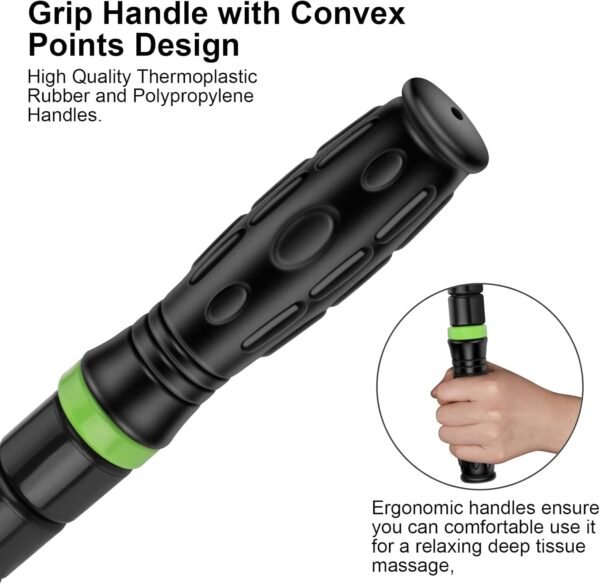 iGreely Premium Muscle Roller The Ultimate Massage Roller Stick 17 Inches Recommended by Physical Therapists Promotes Recovery Fast Relief for Cramps Soreness Tight Muscles Black - Image 8
