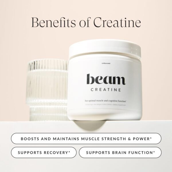 Beam Creatine Monohydrate Powder - Micronized Creatine for Muscle Growth, Strength, Endurance & Recovery - Unflavored, Fast-Dissolving, Workout Supplement for Men & Women, Keto & Vegan - 30 Servings - Image 6