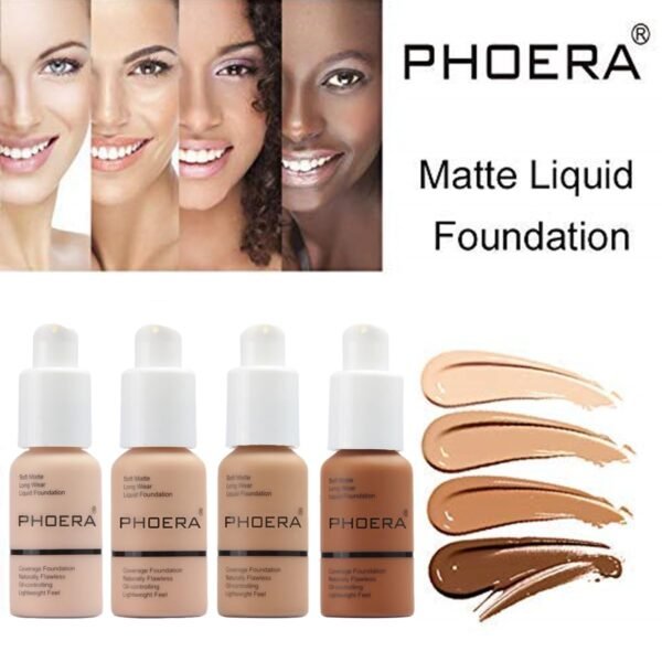 PHOERA Foundation,Matte Oil Control Concealer Foundation Cream,Long Lasting Waterproof Foundation Makeup,Full Coverage Foundation (101 Porcelain) - Image 6
