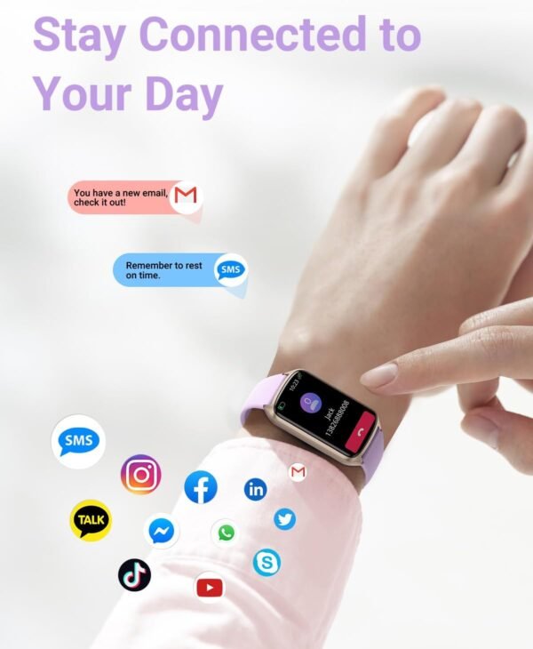 Health Fitness Tracker with 24/7 Heart Rate, Blood Oxygen, Blood Pressure, Sleep Tracker, 5ATM Waterproof Activity Trackers with Step Tracker, Pedometer (S & L Bands Included) - Image 7