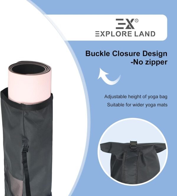 Explore Land Oxford Yoga Mat Storage Bag with Breathable Mesh Window and Large Pocket - Image 4