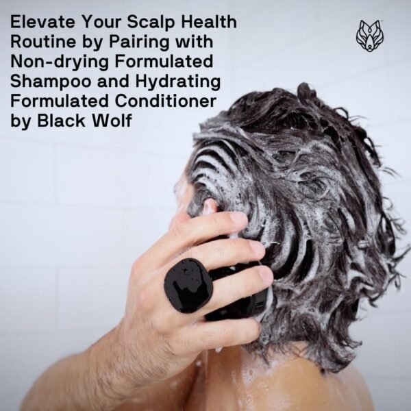Black Wolf Sonic Scalp Scrubber - Electric Hair & Scalp Massager Brush with 3-Speed Oscillation - Rechargeable Shower Brush & Head Scrubber with Soft Silicone Bristles for Deep Clean & Exfoliation - Image 6