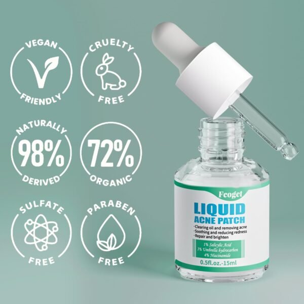 Acne Spot Treatment Serum for Face, with 2% Salicylic Acid & 4% Niacinamide Face Serum, Liquid Pimple Patch for Acne Prone Skin, Soothing Redness, Clearing Oil Skin Care for Teens & Adults - Image 6