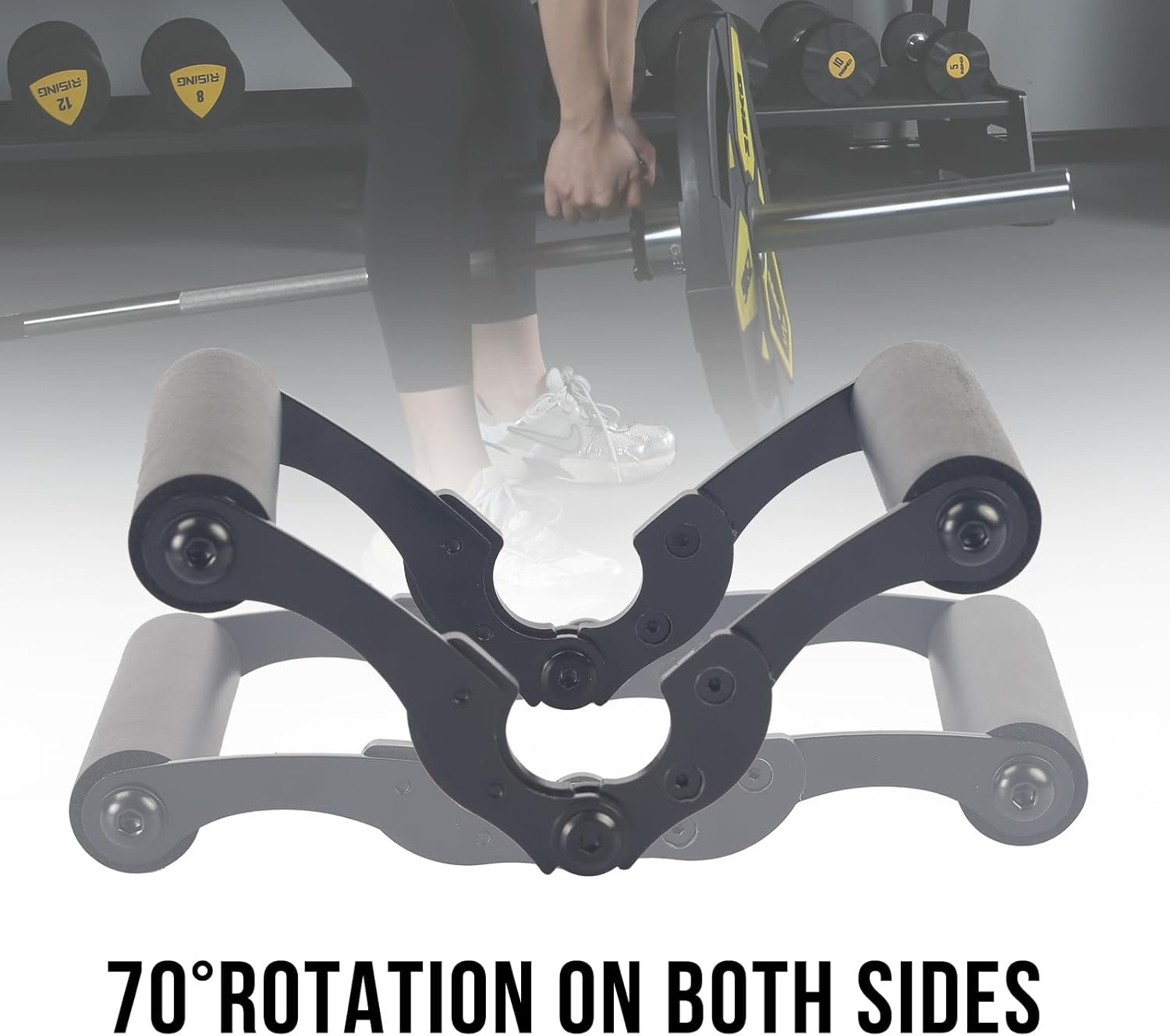 V Bar Row Landmine Handle Attachment for Barbell Bars,Solid Mine Double D Row Handle Grips with Non-Slip Rubber Grips, T-Row Attachment for Olympic Strength Training Bars - Image 3