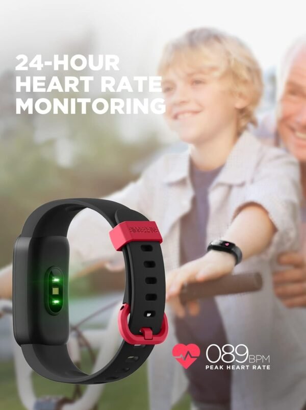 BIGGERFIVE Vigor Kids Fitness Tracker for Girls Boys Ages 5-15, Kids Watch with IP68 Waterproof, Pedometer, Kids Activity Tracker with Heart Rate Sleep Monitor, Calorie Step Counter Watch - Image 5