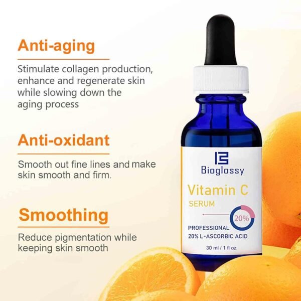 Vitamin C Serum 20%, Professional Vitamin C Face Serum Anti Aging Skin Care, Enhance Skin Radiance Reduce Fine Lines & Wrinkles for Women - Image 8