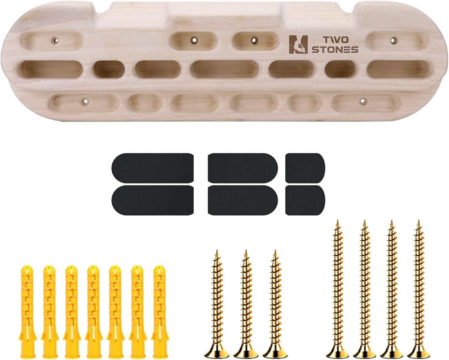 TWO STONES Climbing Hangboard Rock Climbing Training as Climbing Fingerboard with Jugs, Slopes and Edges, Pockets as Door Mounted Training Station Rock Climbing Pull Up Bar - Image 2