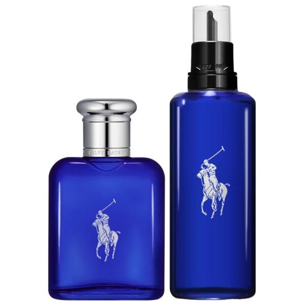 RALPH LAUREN FRAGRANCES - Polo Blue - Eau de Toilette - Men's Cologne - Refillable Cologne Set - With Citrus, Sage, and Suede - 2.5 Fl Oz Bottle & 5.1 Fl Oz Refill - Image 2