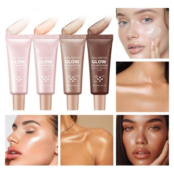 Full Match Glow Foundation, Long Lasting, Hydrator Natural Finish Lightweight Formula, Perfect Coverage Flawless Complexion Enhancer - Image 3