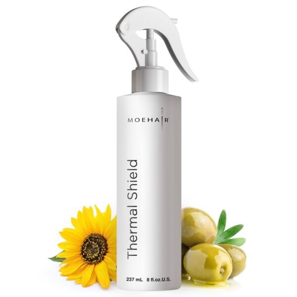 MOEHAIR Professional Grade Heat Protection Spray for Color-Treated and Natural Hair, Thermal Protection for Hair, Tames Flyaways, Reduces Frizz, Adds Shine, Split End Treatment, 8 Fl Oz - Image 2