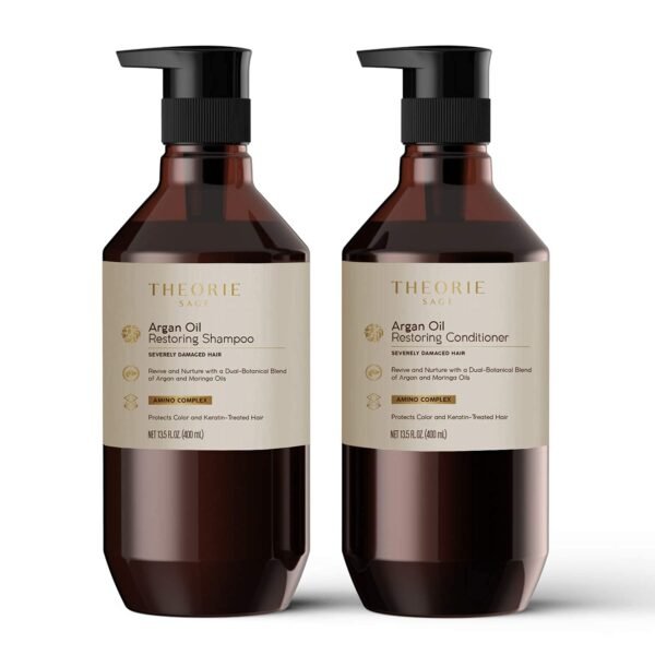 Theorie Argan Oil Ultimate Restoring Conditioner - Nutrient-Rich & Sulfate Free Restorative Haircare, Safe for Color & Keratin Treated Hair - 800mL - Image 6