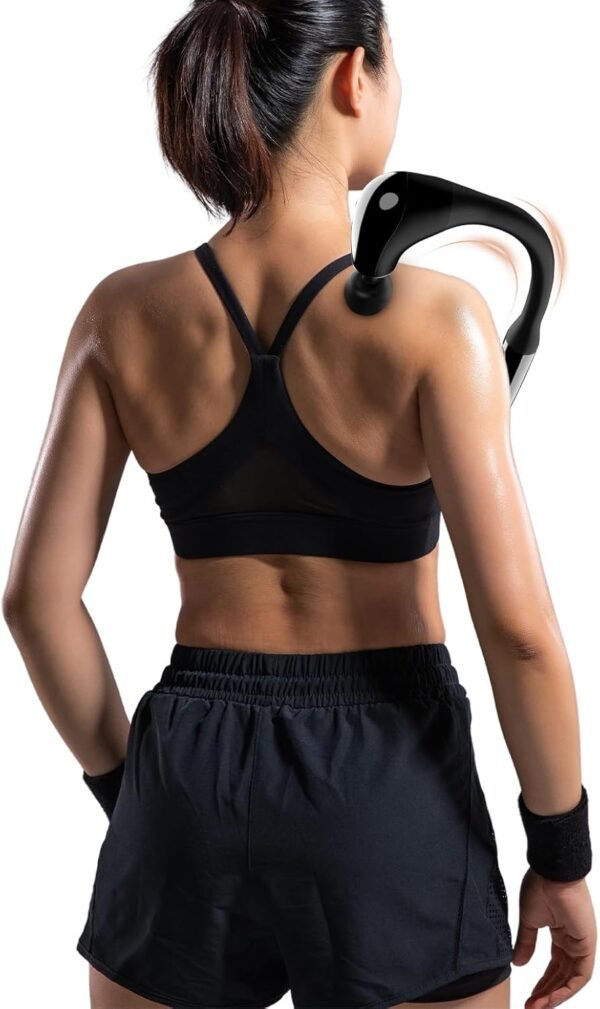 LUOOV Gun Deep Tissue Eith Heat Foot/Neck/Leg/Back Massager Gun Electric Fascia Gun Shoulder Massager Self Back Massage Gun Muscle Massager Hand Held Deep Tissue Pain Relief Mini Massage Gun - Image 3