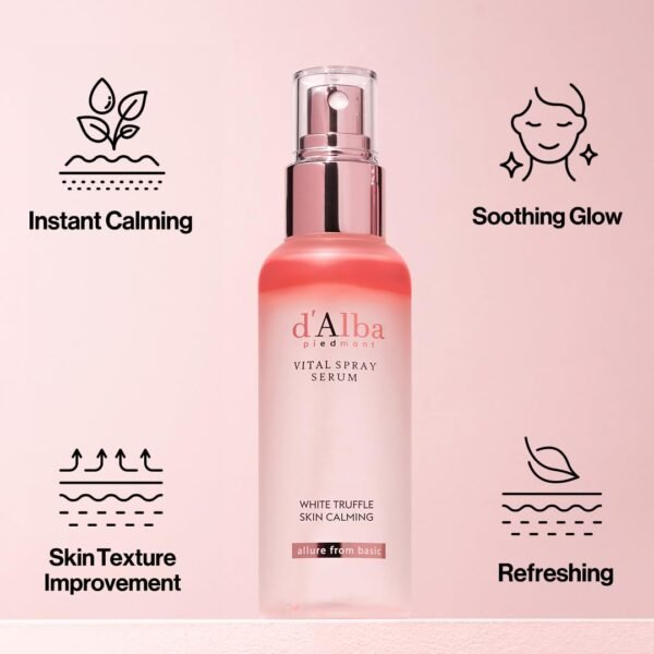 d'alba Piedmont Italian White Truffle Vital Spray Serum, Vegan Skin Care, Calming and Hydrating Facial Mist for Red and Sensitive Skin, Glow Serum, Surfactant Free, All in One, Korean Skin Care - Image 6