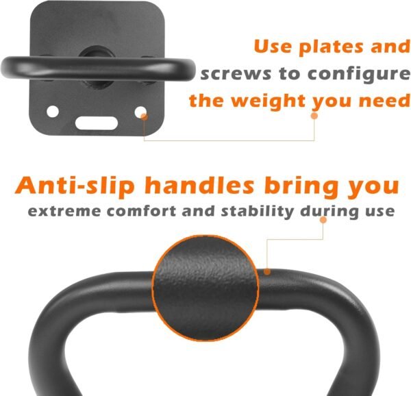 Adjustable Kettlebell Handle Square Exercise Fitness Kettlebell Grip Training & Weightlifting Equipment for Men Women Strength, Conditioning & Cross-Training - Image 3
