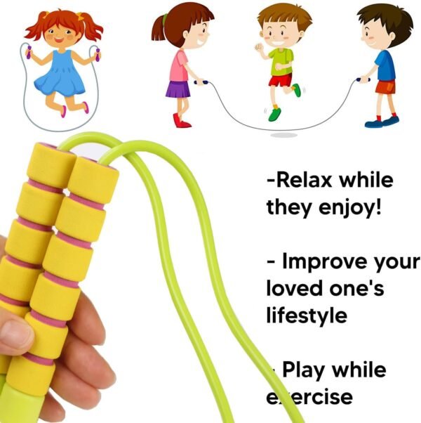 Adjustable Soft Skipping Rope with Skin-Friendly Foam Handles for Kids, Children, Students and Adults, Fitness Jump Rope For Outdoor, Party Favor, Exercise Activity - Image 5