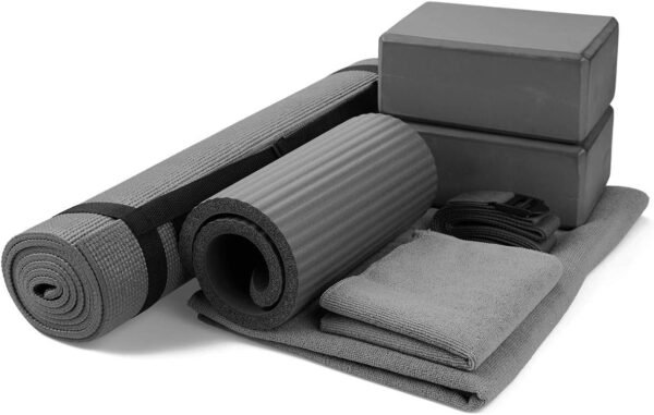 7-Piece Yoga Set - Includes Mat, Blocks, Towels, Strap & Knee Pad in Multiple Colors - Image 2