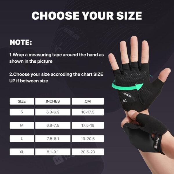 KEEP Workout Gloves for Women and Men - Weight Lifting Gloves with Silicone Grip, Exercise Gloves for Cycling, Gym Training, Fitness, Pull-up, Full Palm Protection & Breathable - Image 7