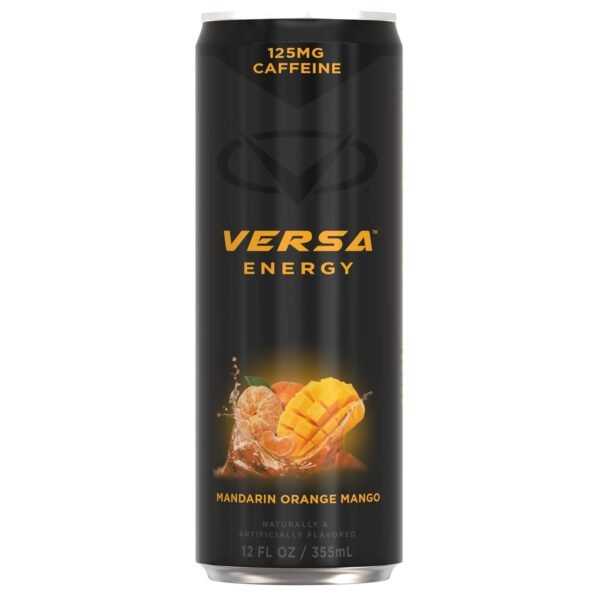 PEScience VERSA Energy, Mandarin Orange Mango, Carbonated Sugar Free 125mg Caffeine Energy Drink, Case of 12 - Image 5