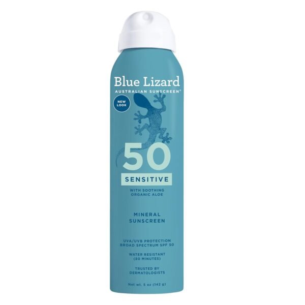 BLUE LIZARD Mineral Sunscreen Sensitive SPF 50+ Spray, 5 Ounce - Image 2
