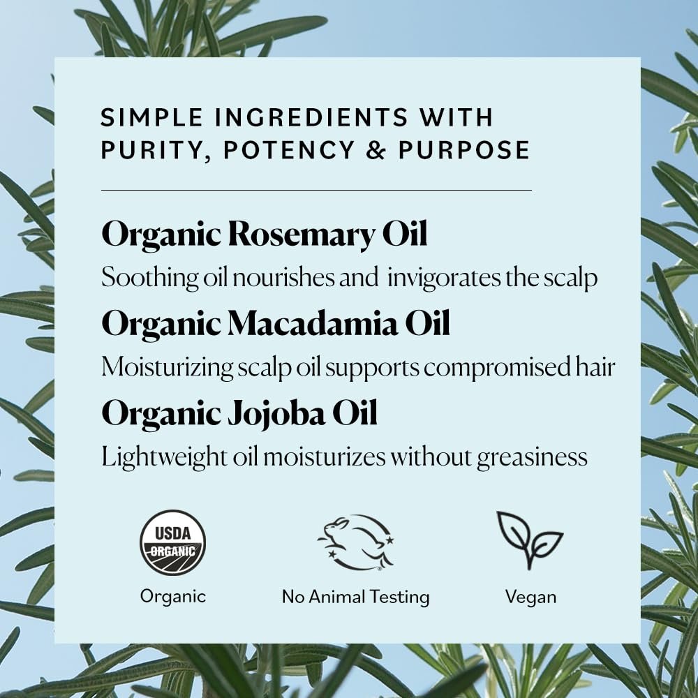 Sky Organics - Organic Rosemary Oil with Strong Roots - Hair Growth Serum with Macadamia, Jojoba & Essential Oils for Scalp - Natural Beauty and Hair Care - 2 fl oz - Image 6