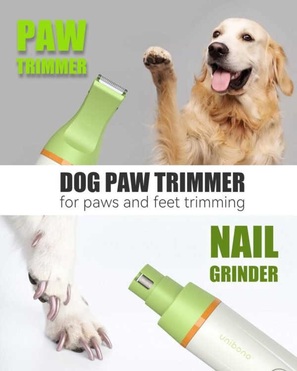 Dog Grooming Kit with Paw Trimmer, All-in-One Low Noise Electric Rechargeable Cordless Small Quiet Pet Clippers Foot Dog Hair Shaver with Stainless Steel Scissors and Comb for Dogs Cats at Home - Image 3
