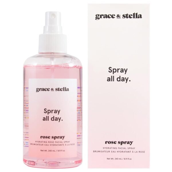 grace & stella Award Winning Rose Water Facial Spray (240ml) - Vegan - Rose Water Spray for Face - Rosewater Spray Toner Rose Hydrosol - Rose Spray Facial Mist - Rosewater Spray Toner Rose Hydrosol - Image 2