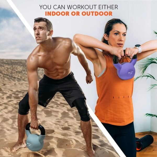 GYMENIST Kettlebell Fitness Iron Weights with Neoprene Coating Around The Bottom Half of The Metal Kettle Bell - Image 3