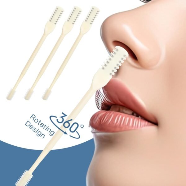 Nasal Hair Cutter 3pcs Double Sided Nose Hair Knife, 2-In-1 Nose Manual Nose Hair Trimmer 360° Rotating Nasal Hair Razor Portable Manual Nasal Hair Cutter Nose Hair Clippers For Men Women - Image 4