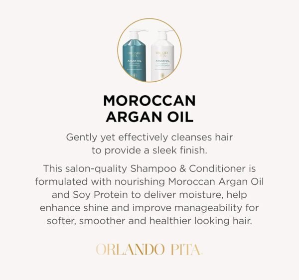 ORLANDO PITA Argan Oil Conditioner, 27 Fl Oz Salon Size- Premium Nourishing Hair Care for Men & Women - Professional Moisturizing, Anti Frizz, Hydrating Solution for Dry, Damaged Hair - Image 7